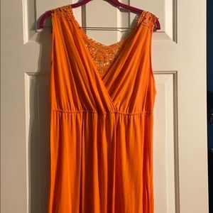 Faded Glory Orange Crochet Back Dress